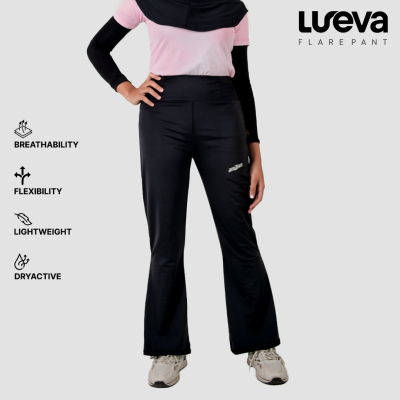 Jerjhon Celana Olahraga Wanita Lari Padel Tennis With Belt - Lureva Flare Pants 2in1